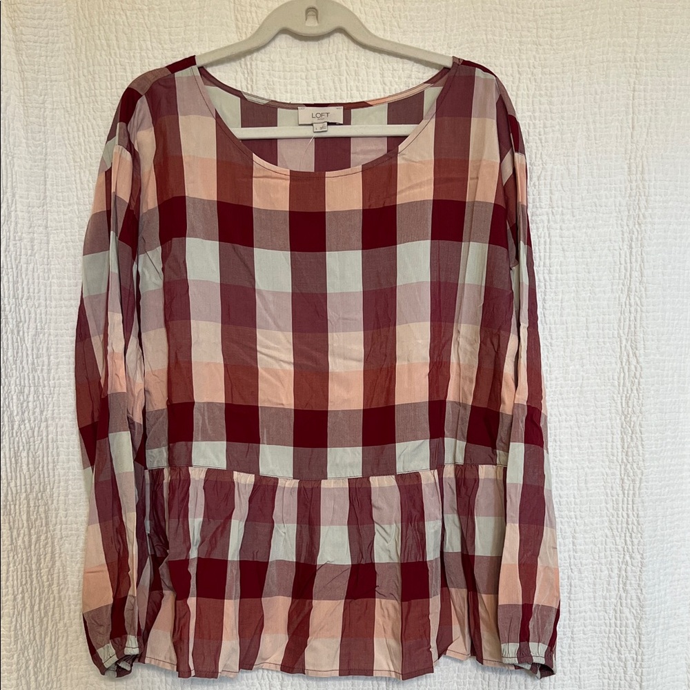 LOFT Women's Checkered Top
